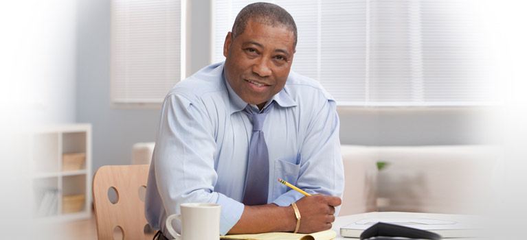 business man smiling at camera